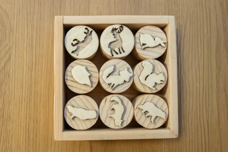 Drveni pečati za plastelin – motivi životinja